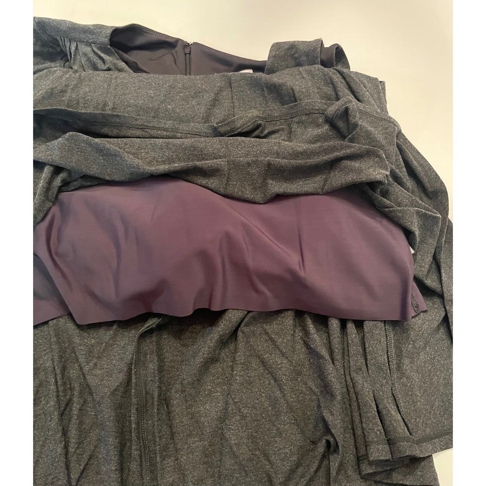 NUE by Shani GRAY A Line 3/4 Sleeve Dress Built-in Body Shaper Dress Sz 10 S293 - Picture 12 of 16